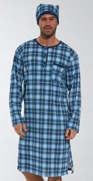Сорочка ночная мужская с длинным рукавом и колпаком Cornette 110/13