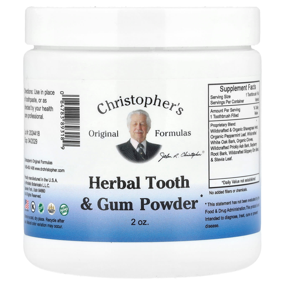 Christopher's Original Formulas, порошок для зубов и дёсен на основе трав, 56,7 г (2 унции)