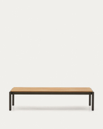 Журнальный столик Sorells из зеленого алюминия и тикового дерева 63 x 144,6 см