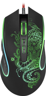 Мышь проводная игровая оптическая Defender Venom GM-640L (черный),USB, 8 кнопок, 800-3200 dpi, НОВИН