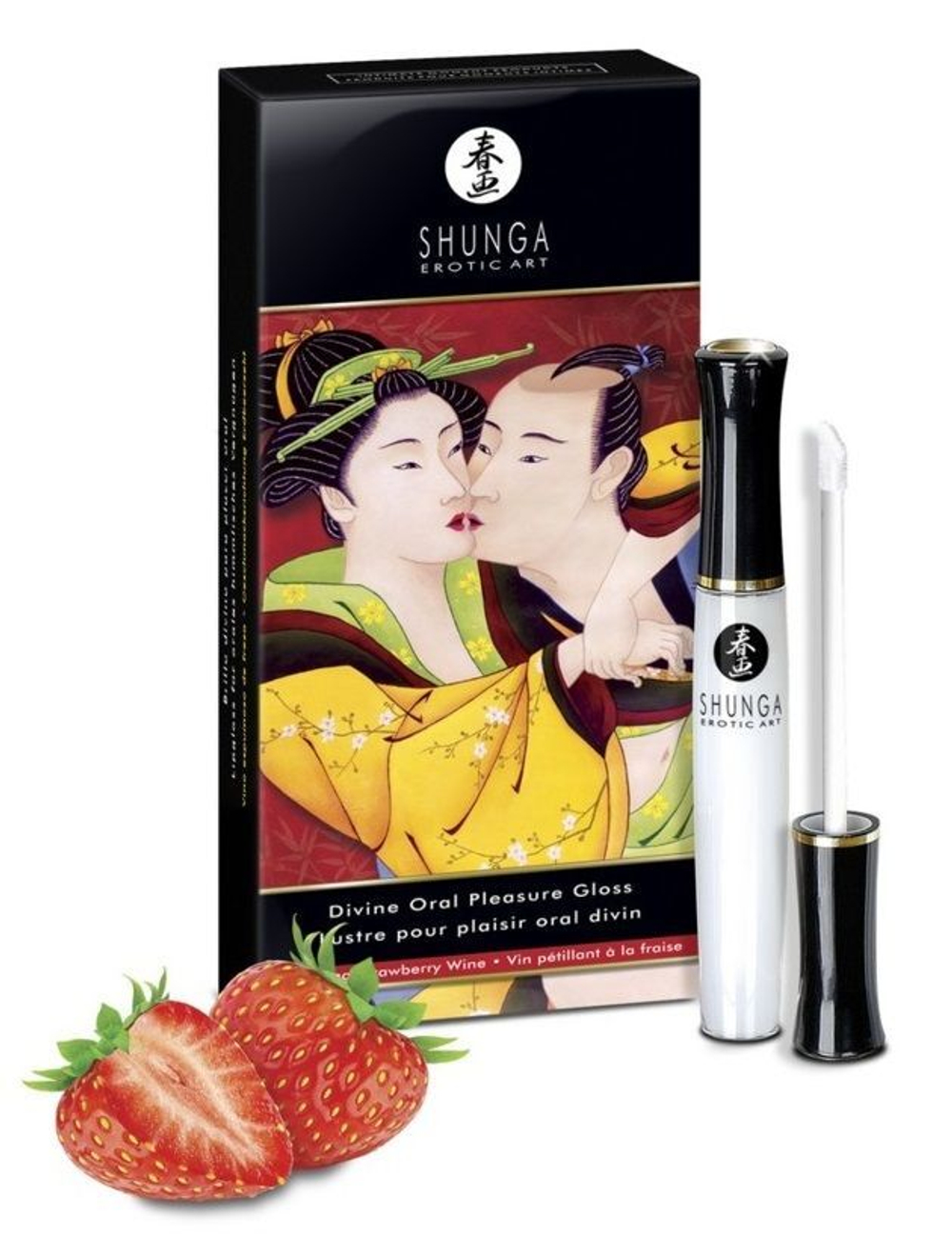 Возбуждающий блеск для губ со вкусом клубники и шампанского Божественное удовольствие - 10 мл.