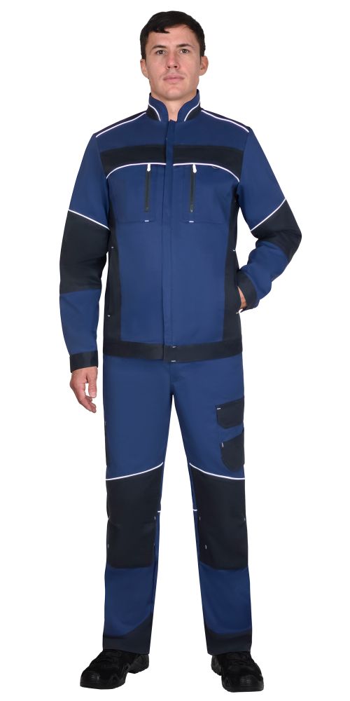 Куртка СИРИУС-АРКТИК синяя с черным, тк. мех. стрейч