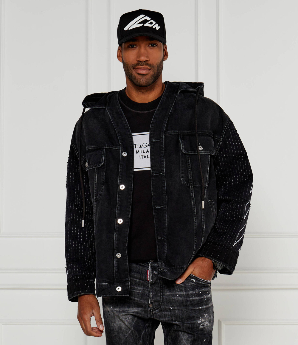 Джинсовая куртка DIAG BORO OFF-WHITE - черный(OMYE095F 24DEN001)