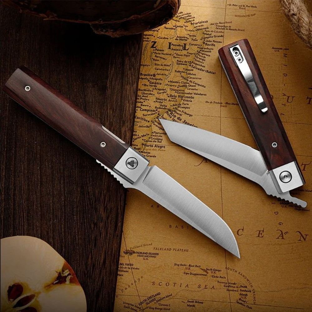 Складной туристический нож TRIVISA Dolphin-F Higonokami клинок 14C28N рукоять Rosewood (коричневый)