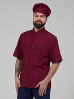 Бордовая мужская рубашка-китель "Мир" для повара и кондитера NVDesign