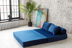 Бескаркасный Диван PuzzleBag Синий XL