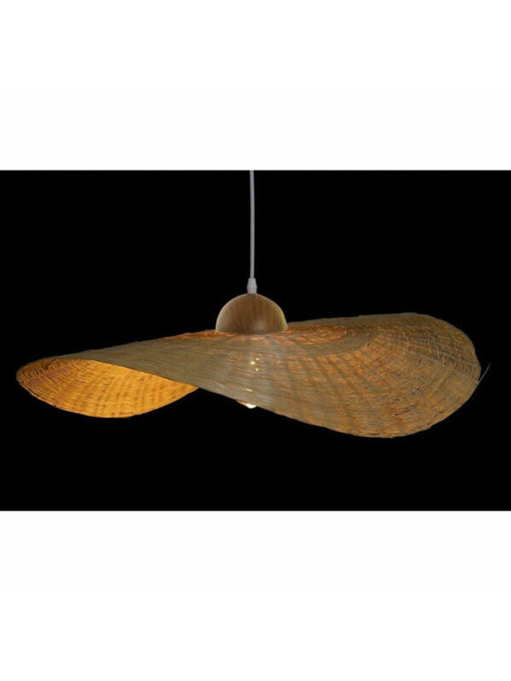 Потолочный светильник DKD Home Decor 70 x 70 x 10 cm Натуральный 220 V 40 W Соломенная шляпа с большими полями