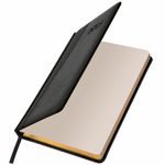 Ежедневник датированный 2025, А5, 138x213 мм, BRAUBERG "Cayman", под кожу, черный, 115772