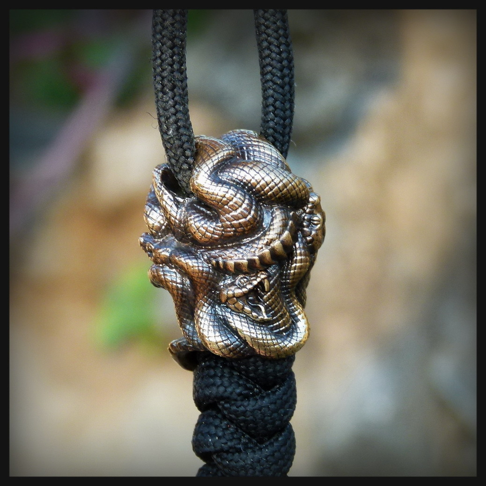 Бусина "Медуза Горгона" для темляков или браслетов , латунь