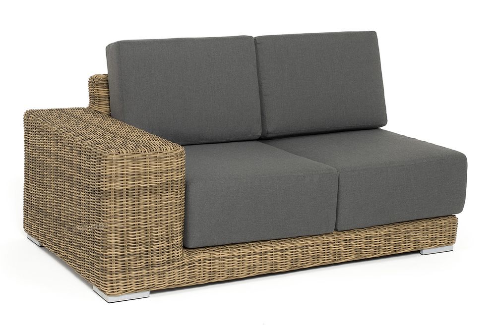 "Капри" модуль диванный правый с подушками, цвет соломенный