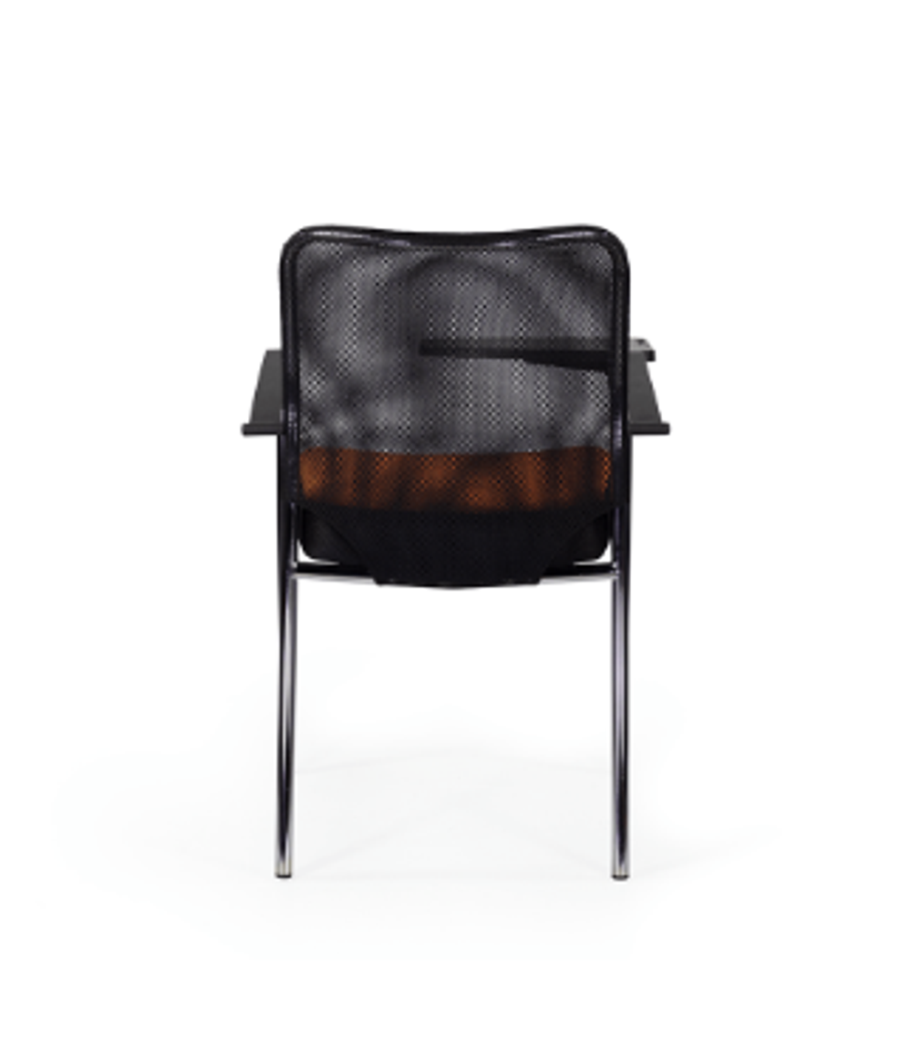 Стул Афродита Люкс хром, со столиком, сетка TW+ткань D, черно-оранжевый