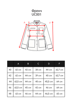 Халат укороченный медицинский унисекс Френч, белый