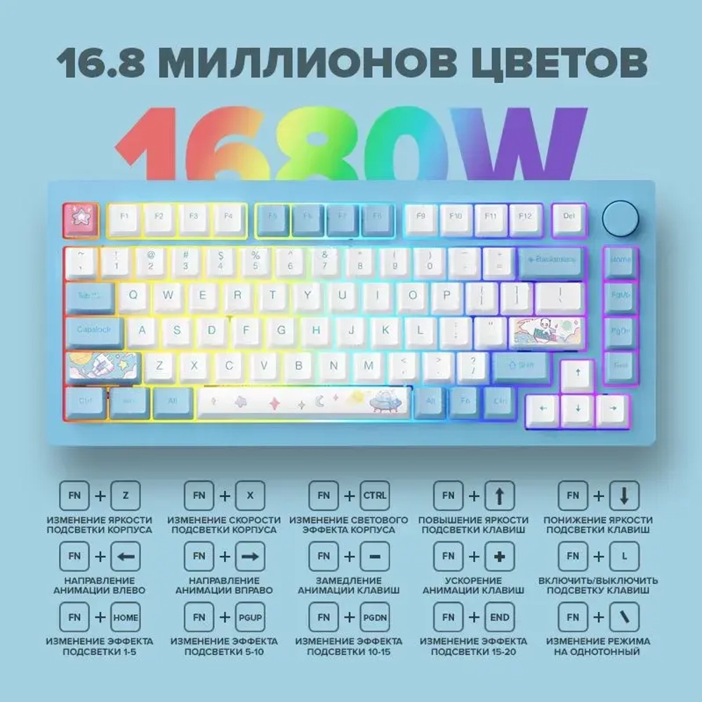 Monsgeek M1W, Haze Pink, Switch Fairy Silent