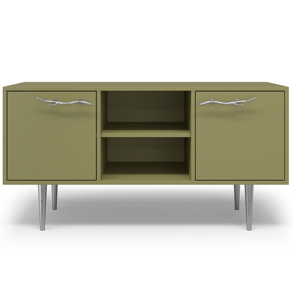 Тумба под ТВ Арт Колор matte 117см Стайл Сильвер Зеленая олива матовая