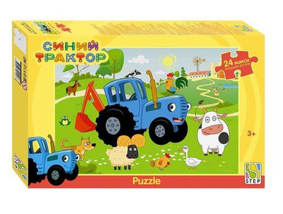 Макси-пазл 24эл. "Синий трактор" (Биг Папа) (Степ пазл)