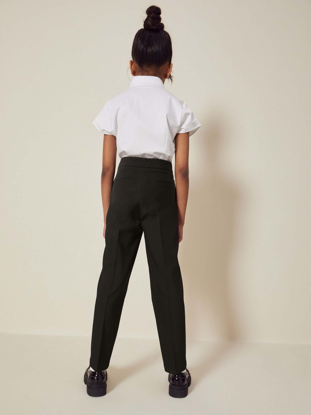 Брюки школьные узкие для девочки Next A37-656, Черный