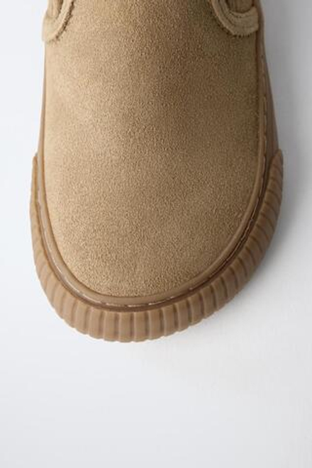 ZARA КОЖАНЫЕ КРОССОВКИ BAMBA BAREFOOT, КОРИЧНЕВЫЙ