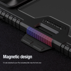Чехол книжка синего цвета от Nillkin для Xiaomi Pad 7 и 7 Pro, серия Bumper Pro Case-Multi Angle Folding Style, многофункциональный складной стиль