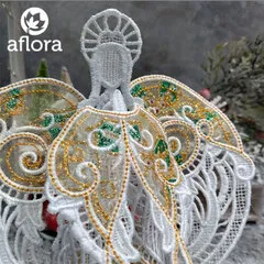 Ангел с золотой органзой / 17 см