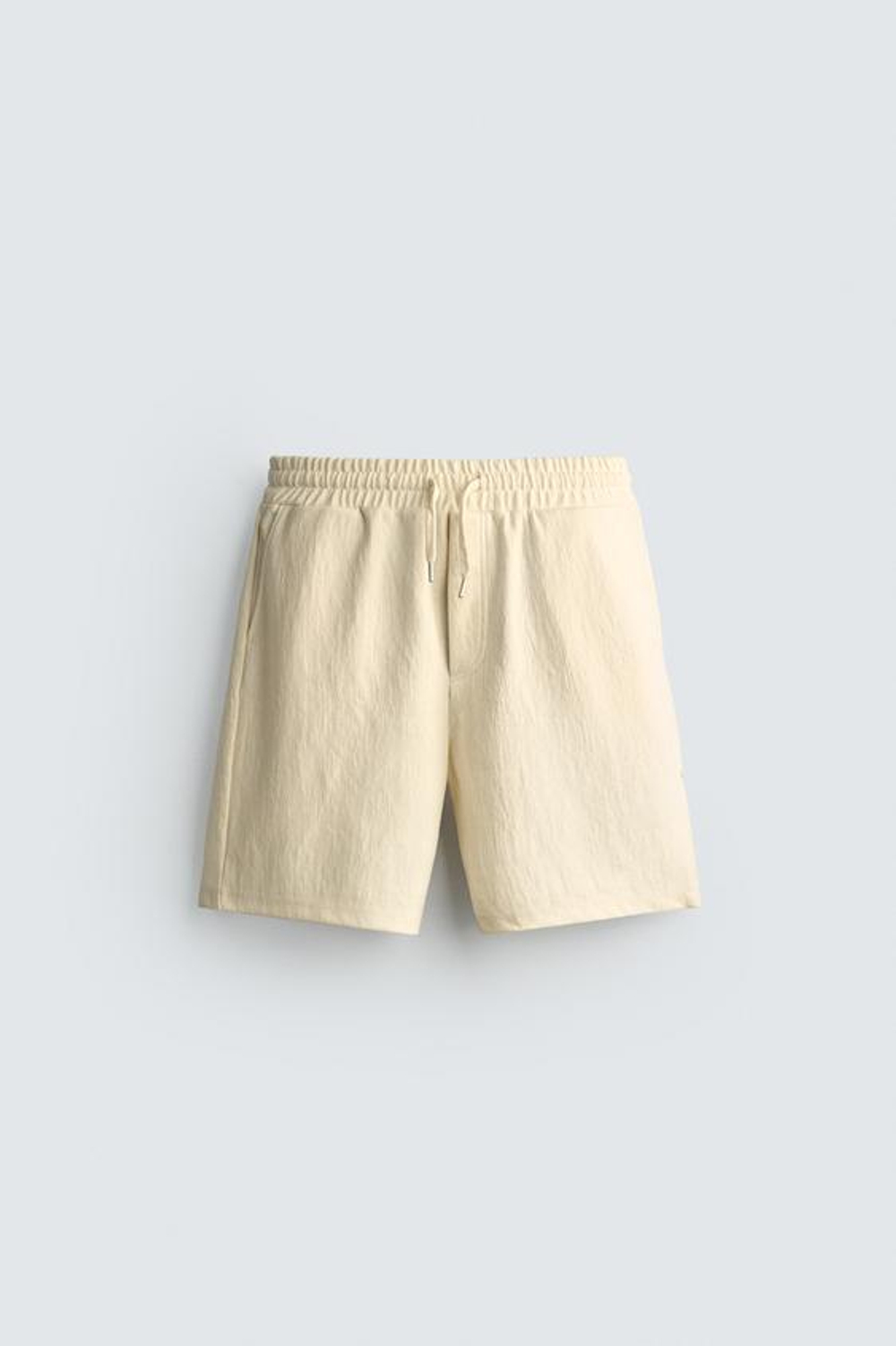 ZARA ШОРТЫ-ДЖОГГЕРЫ ИЗ РЕЛЬЕФНОЙ ТКАНИ, ЦВЕТ СЛИВОЧНОГО МАСЛА