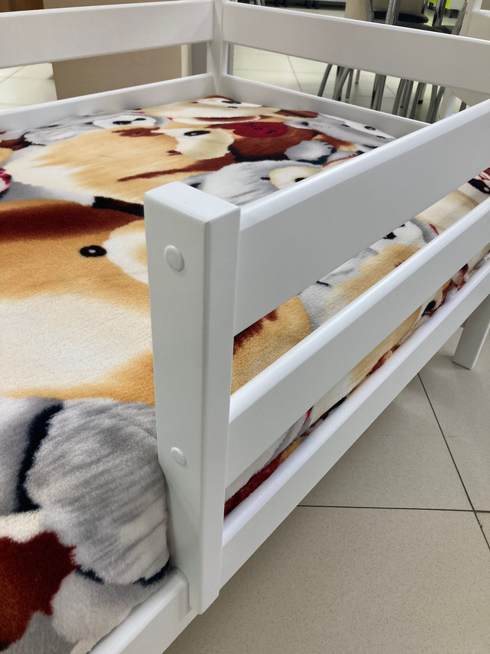 Кровать Домик Массив белый/белый 800*1600