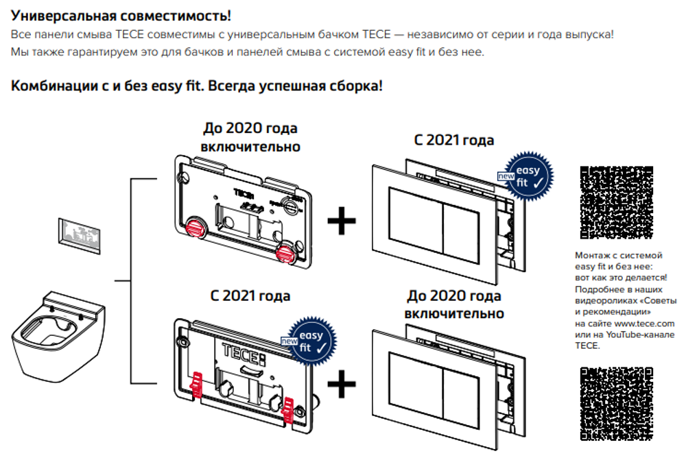 Инсталляция TECE TECEbase для подвесного унитаза с клавишей черный матовый K440407