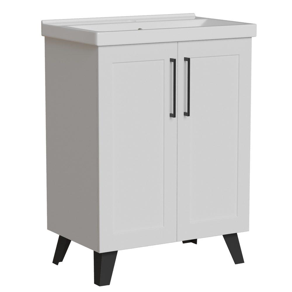 Тумба д/ванной "РИФ-60" 2 створки  белый под рак."Fest- 60"  мебельный (Sanita Luxe)(ПВХ)