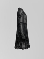 Платье Xinran Studio на пуговицах кружевное с воланами внизу