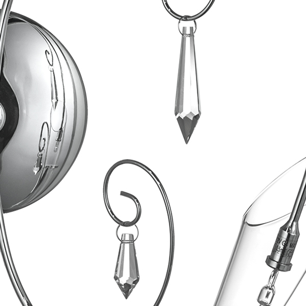 755624 Бра SCARABEO 2х35W G4 12V ХРОМ хрусталь+стекло