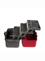 Ящик рыболовный для хранения снастей трехполочный красный