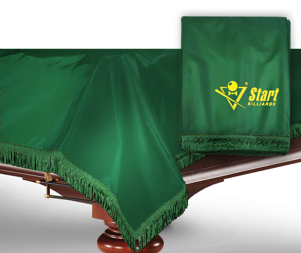 Чехол для б/стола 9-2 (зеленый с зеленой бахромой,с логотипом)