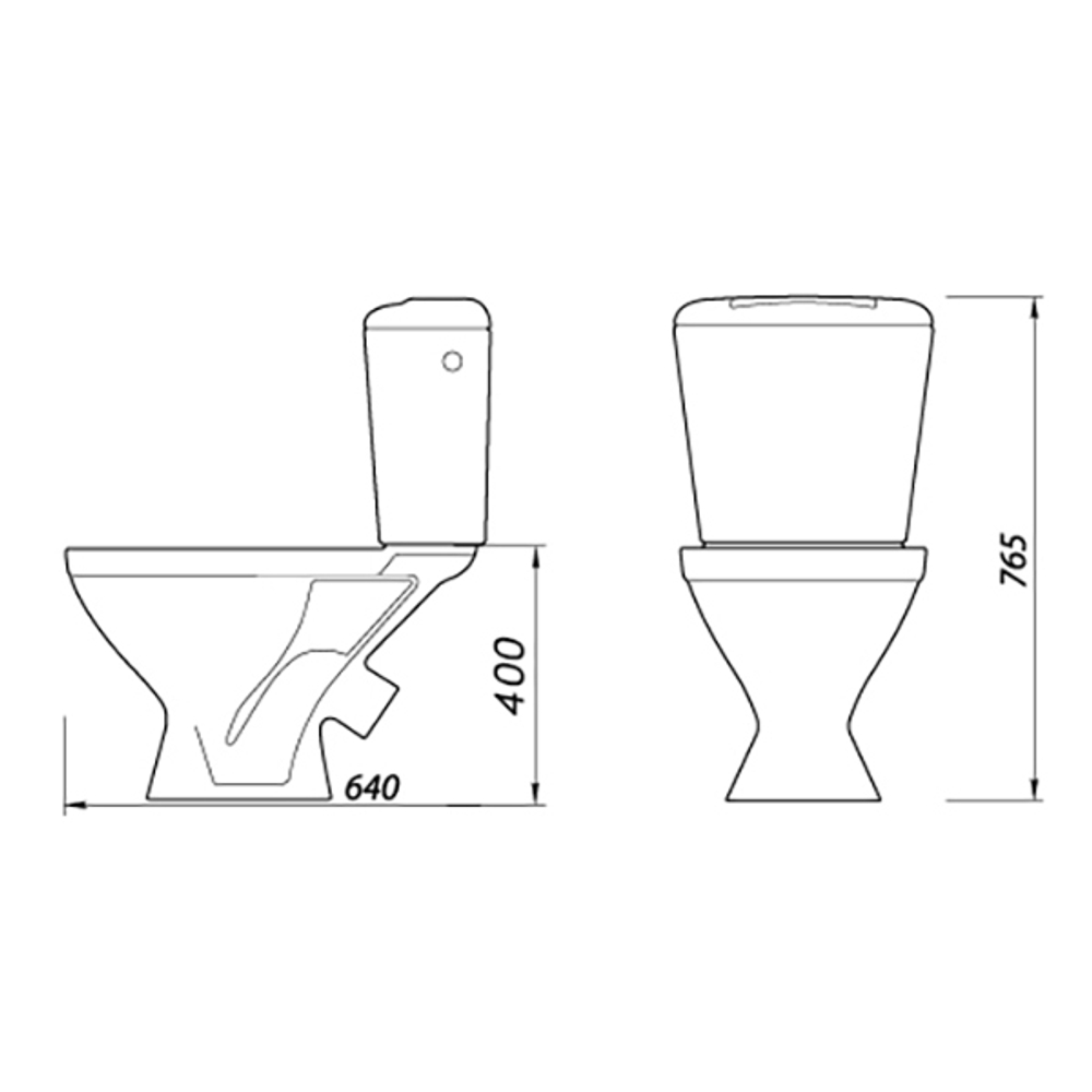 Унитаз-компакт "Универсал-Стандарт" (косой, нижн, сид, кноп.арм) МОНОКОРОБ (г.Лобня)