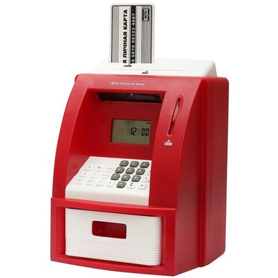 Копилка Банкомат красная