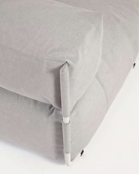 Пуф-шезлонг уличный Square для модульного дивана 165x110 светло-серый