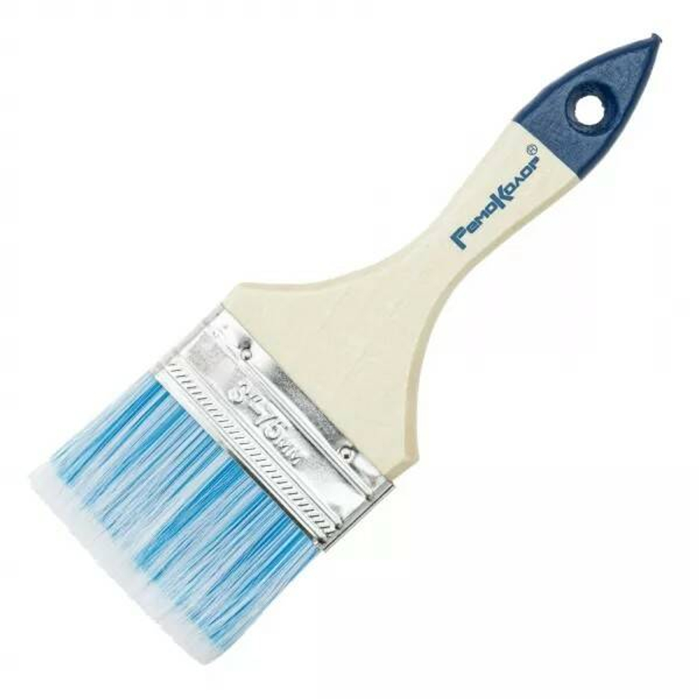 Кисть плоская 75мм Стандарт Аква искусственная щетина Remocolor 01-1-530