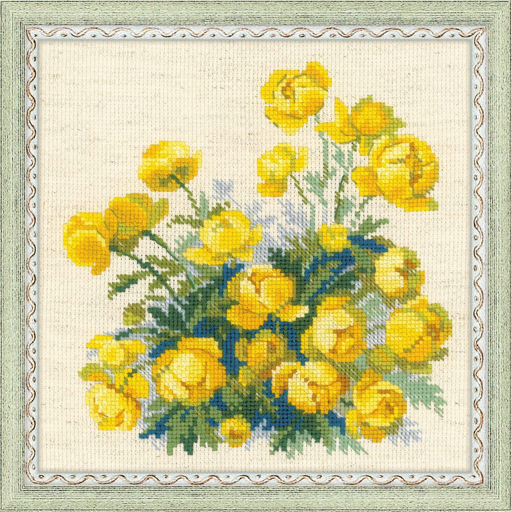 Наименование:"Купавки"¶Артикул:№1515¶Каталог: 27¶Нитки: шерсть/акрил Safil¶Цветов: 15¶Игла: 1 вид¶Ра