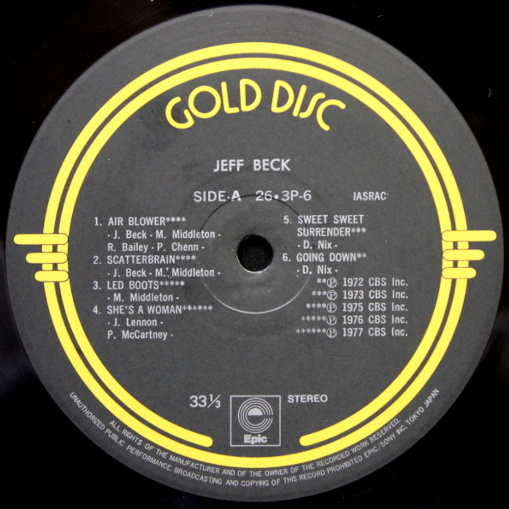 Jeff Beck / Gold Disc (LP)