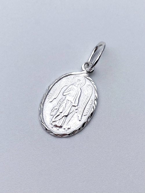 Образок из серебра/Без покрытия/С подвижным ухом/Ангел-Хранитель
