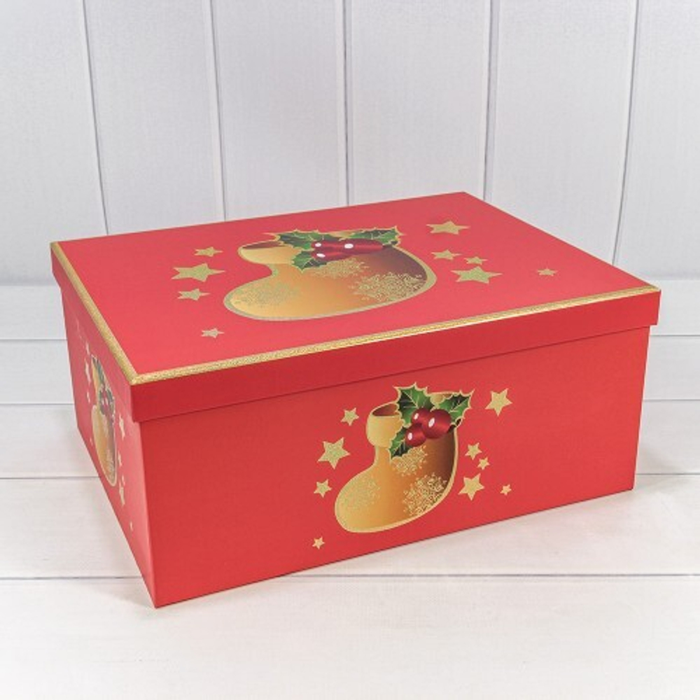 Коробка 37.5 х 29 х 16 см Набор 10 шт "Новый год" (Красный)