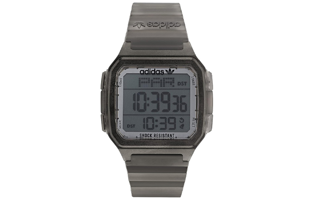 Adidas Originals STREET Wrist Watch Electronic Movement Resin Strap 47mm Black Dial Men"s Watches 50m Water Resistant