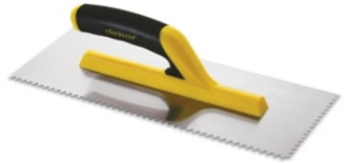 Гладилка зубчатая "V" - зуб 300 мм нержавеющей сталь с открытой пластиковой ручкой Dekor 325