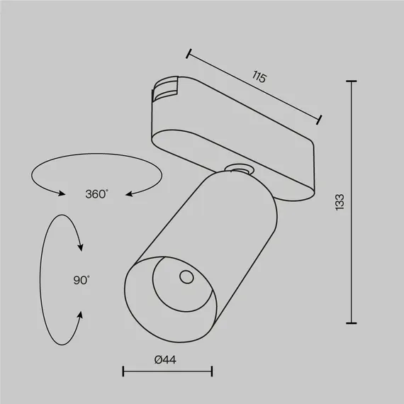 Трековый светильник Фокус / Focus Led Radity 3000K 12Вт 36° Technical tr103-1-12w3k-m-w