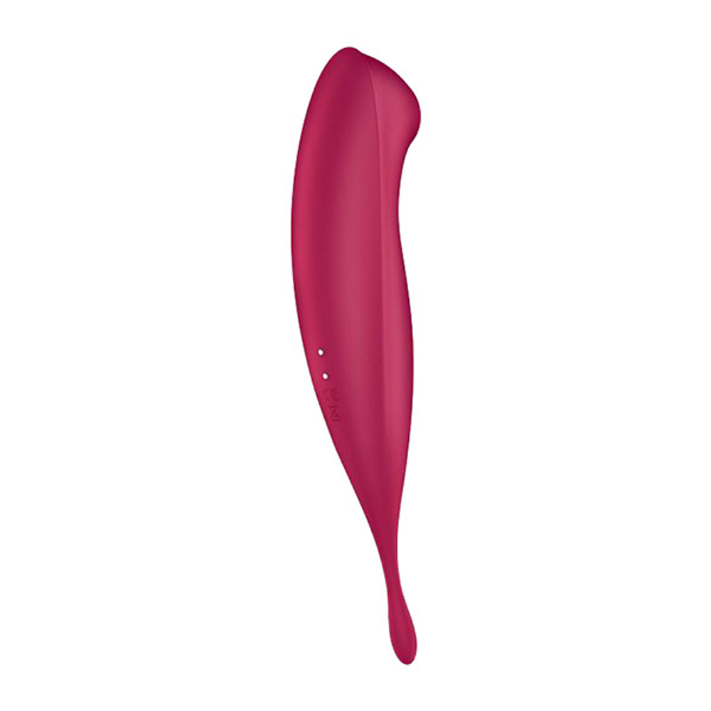 Малиновый вибромассажер 22,2см Satisfyer Twirling Pro+ J2018-305-1