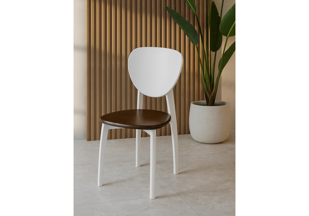 Стул деревянный Woodville Окава белый, миланский орех