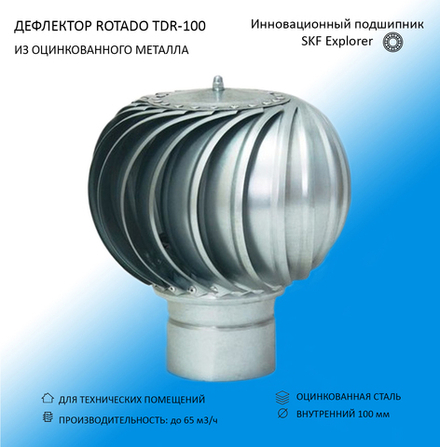 Дефлектор D100 ROTADO из оцинкованной стали