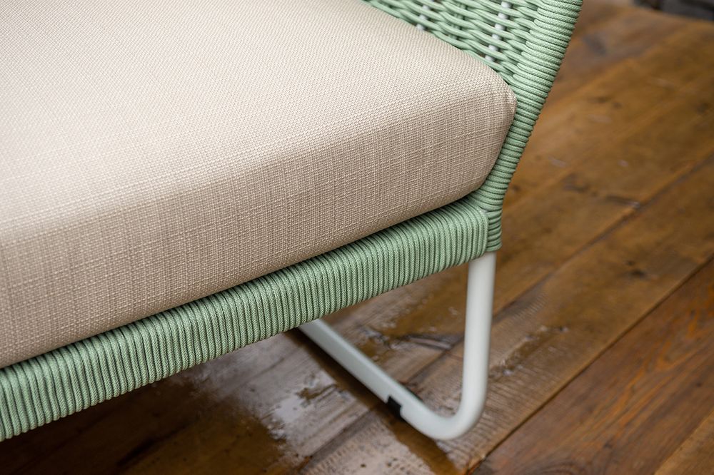 "Фиджи" лаунж-зона 5-местная плетеная из роупа (веревки), каркас алюминиевый светло-серый, роуп зеленый (4204)