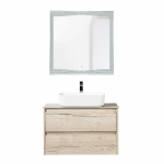 Тумба с раковиной и столешницей BelBagno KRAFT 90 Rovere Galifax Bianco