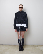 Куртка утепленная из искусственной замши черный