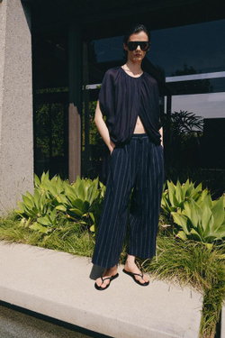 ZARA БРЮКИ В ПОЛОСКУ ИЗ СМЕСОВОГО ЛЬНА — ZW COLLECTION, ПОЛОСКИ