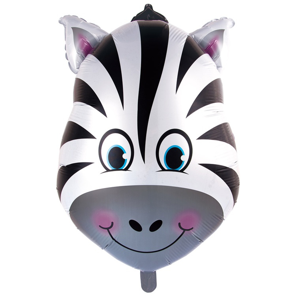 Шар Фольгированный Зебра голова большая (Белый)